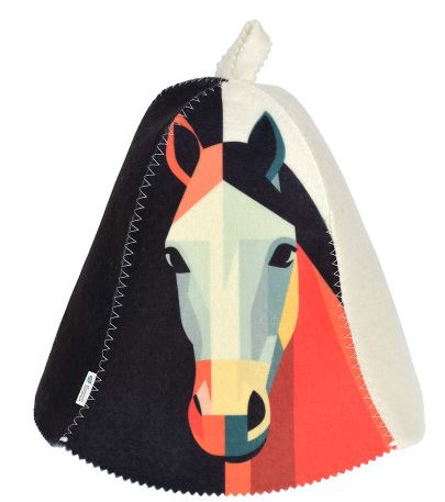 Шапка Лошадь в стиле авангард  Банные штучки/20